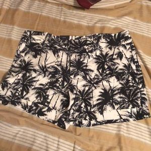 Black and white palm tree shorts